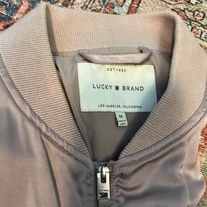 Lucky Brand mauve pink satin bomber jacket Size: Medium